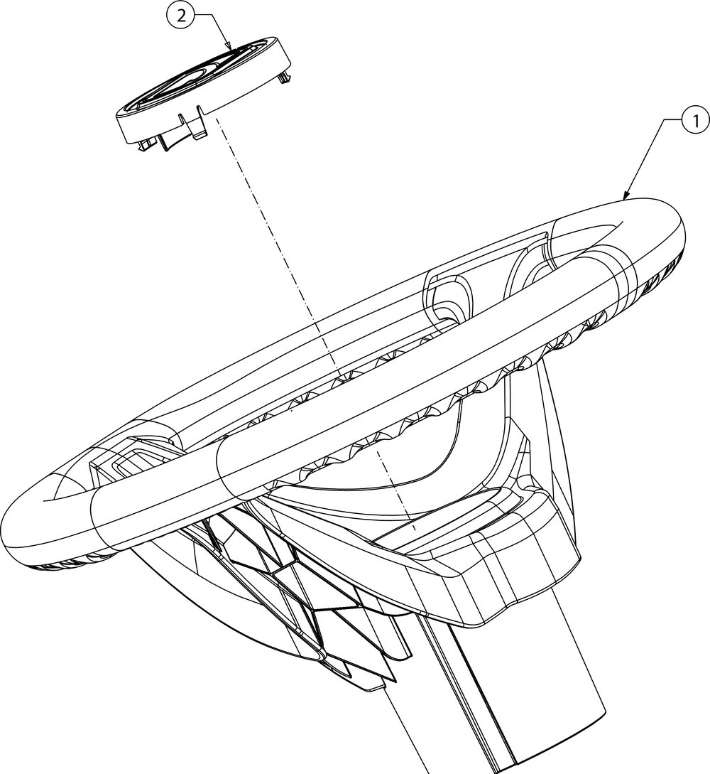 Steering Wheel Diagram and Parts List for XT2-LX46KH (13YQA1CT010)(2016) Cub Cadet Lawn Tractor